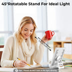 Light Lamp, Portable Full Spectrum LED Light Sunlight Personal Daylight with 3 Adjustable Color&Stepless Brightness Levels, Time