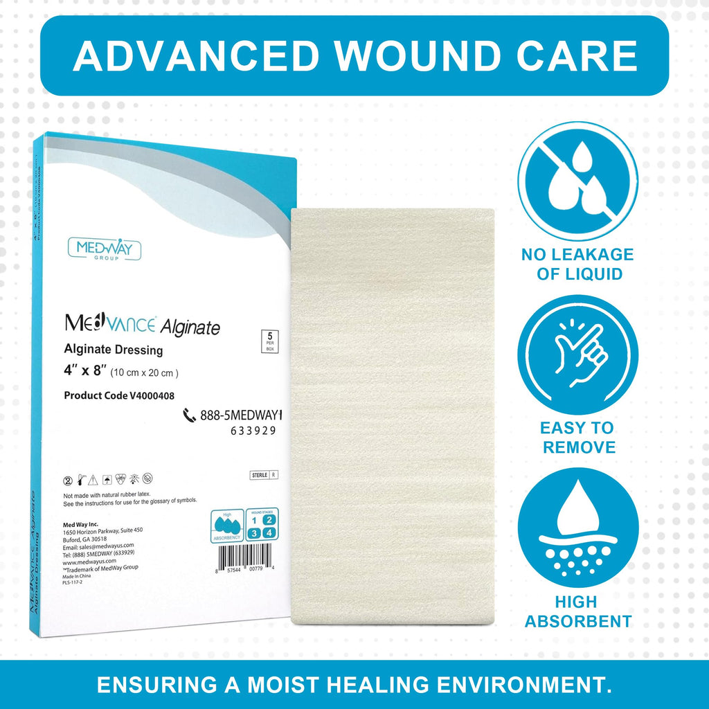 MedVance TM Alginate - Calcium Alginate Dressing 4x8 Box of 5 dressings