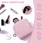 Playexen Period Bag for Teen Girls, Corduroy Sanitary Napkin Storage Bag, Menstrual Pad Pouches Tampon Holder for Purse (Pink)