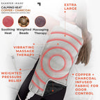 Calming Heat Copper + Charcoal Massaging Heating Pad by Sharper Image- Weighted Electric Heating Pad with Vibrations, Auto Off,