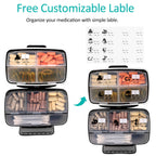Travel Pill Organizer Large Portable Moisture Proof Vitamin Case, Fullicon Oversize 8 Compartment Pill Box, Pill Holder - Airtig