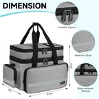 Large Pill Bottle Organizer, Double Layers Medicine Storage Bag with Lockable Zippers and Shoulder Strap,Medication Travel Bag f