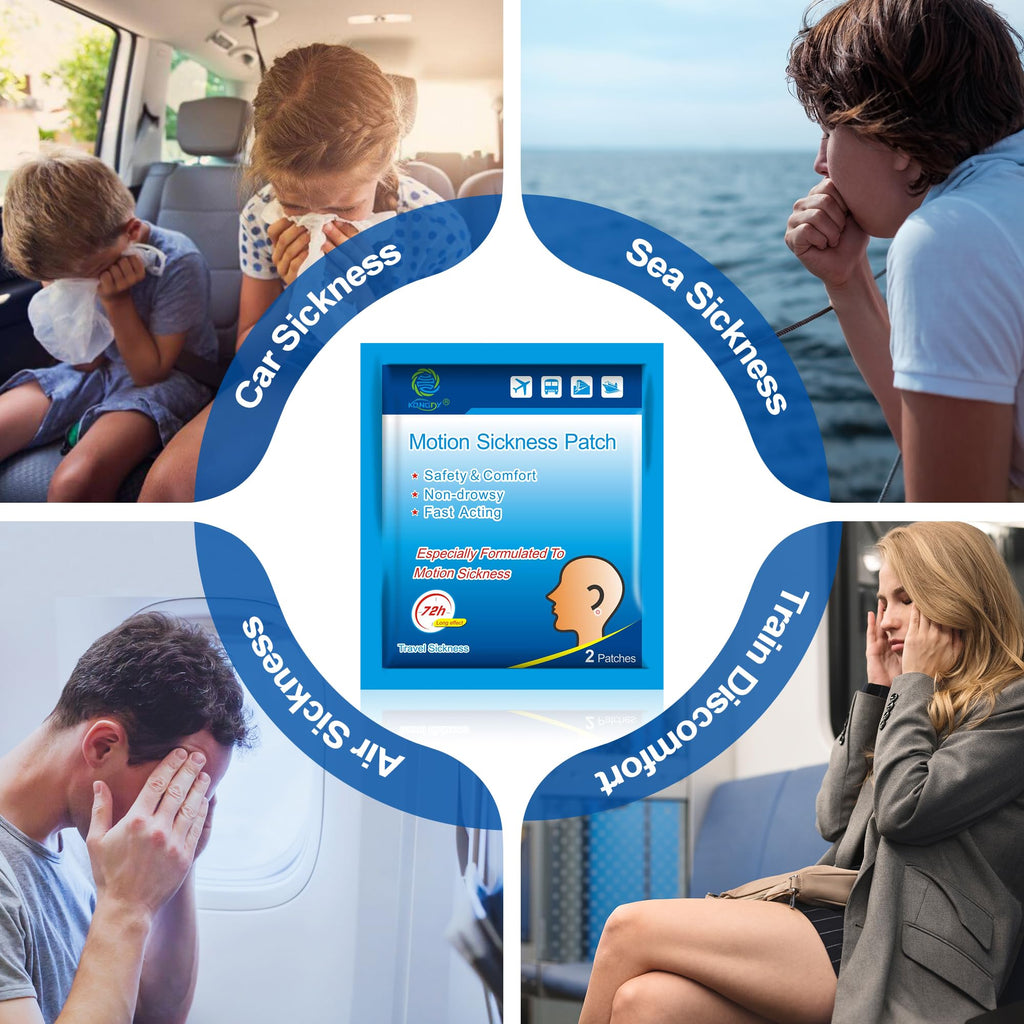 KONGDY 30 Counts Motion Sickness Patches for Boat Rides, Car Trips, Airplane Travel, Cruise Ship and Other Forms of Transport, N