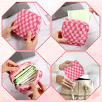 Menstrual Bags for Teen Girls, Corduroy Sanitary Napkin Storage Bag Mini Makeup Pouch Portable Period Pouch with Zipper Sanitary