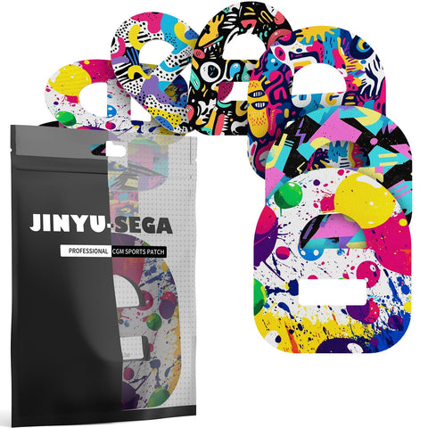 Omnipod 5 Adhesive Patches - Omnipod 5 Overpatches Waterproof with Strap Pre-Cut Sweatproof Omnipod Sensor Tape (Graffiti 20pcs)