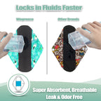 wegreeco Reusable Menstrual Pads - Reusable Sanitary Pads | Gentle Reusable Panty Liners | Soft Cloth Menstrual Pads - 6 Pack wi