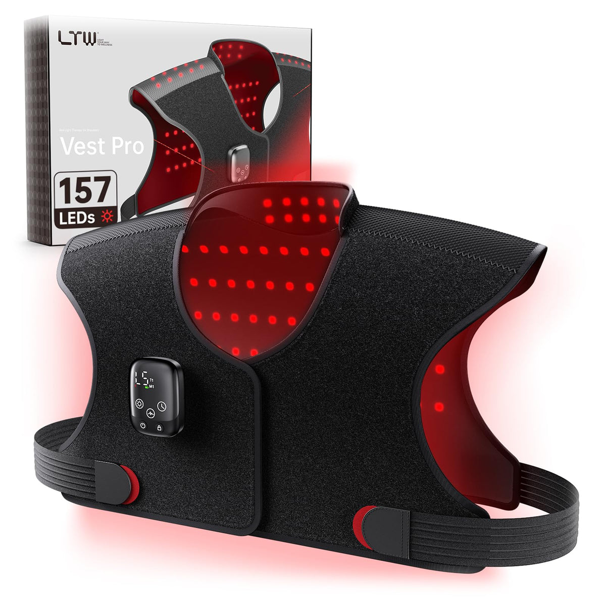 Red Light Therapy Neck&Shoulder Wrap, 660nm & 850nm Infrared Heating Pad