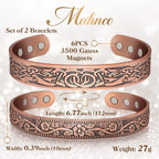 Lymph Drainage Magnetic Copper Bracelet: Magnetic Bracelets for Women & Men, Lymph Detox Bracelet with 6 Magnets - Jewelry Gift