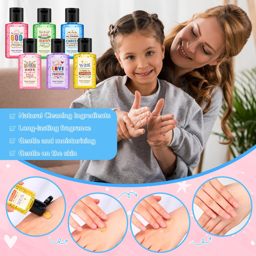 Frienda 24 Sets Bible Verse Hand Sanitizer Bulk Gift Set Christian Mini Travel Size Hand Sanitizers Small Religious Church Favor