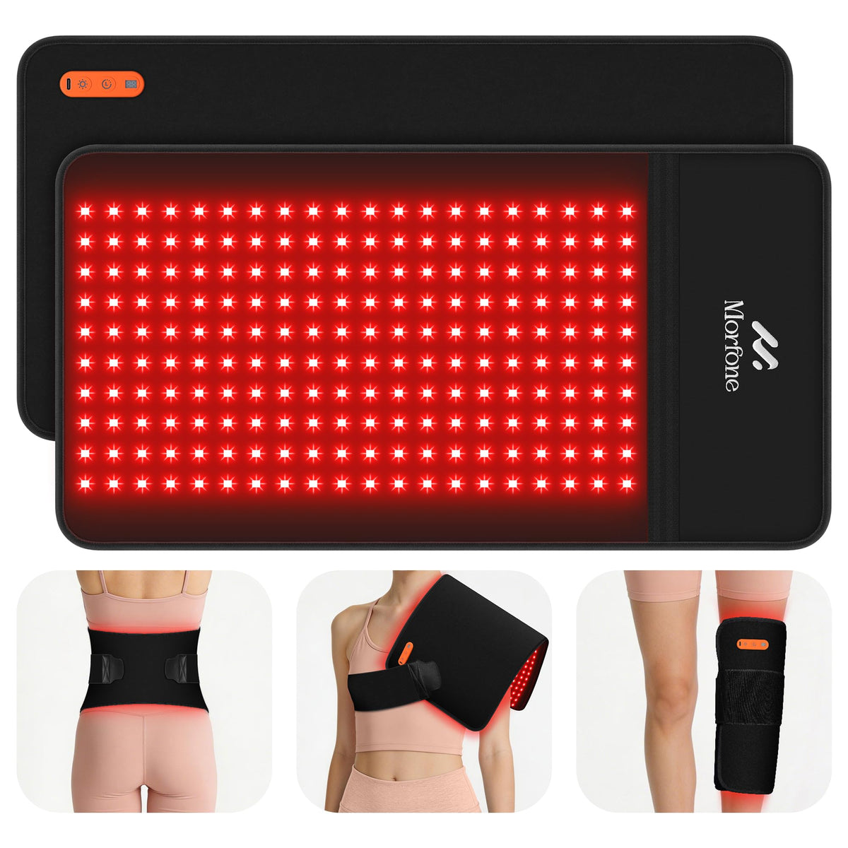 Morfone Red Light Therapy for Body, 10000mAh Cordless Red Light Mat
