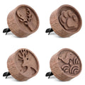 Teenyyou 4 Pcs Car Oil Diffusers Aromatherapy Passive Essential Oil Diffuser with Vent Clip Walnut Wood Round Air Freshener Port