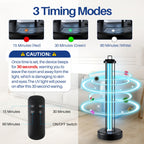 Qualirey 100W UV Light Sanitizer with Ozone Purifier for Room, UV Lamp with 3 Gear Timer Remote Control, Home Disinfection Devic