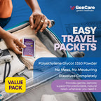 GenCare Polylethylene Glycol 3350 Powder for Solution - 100 Travel Packets - Unflavored Grit-Free Clear PEG 3350 for Occasional