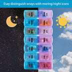 ZUMD Weekly 7 Day Pill Organizer Case 2 Times a Day (AM/PM), Large Portable Pill Box 7 Day for Vitamin Medicine, Pill Case with