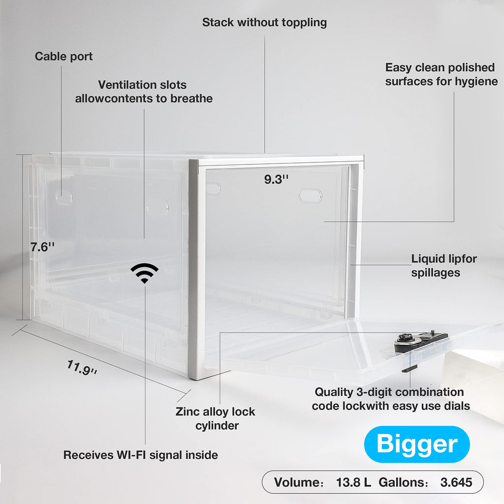 Medicine Box with Combination Locker,Lock boxes for Medication Safe Storage Cabinet, Large Lockable Box for Food,Snacks,Phone Ja