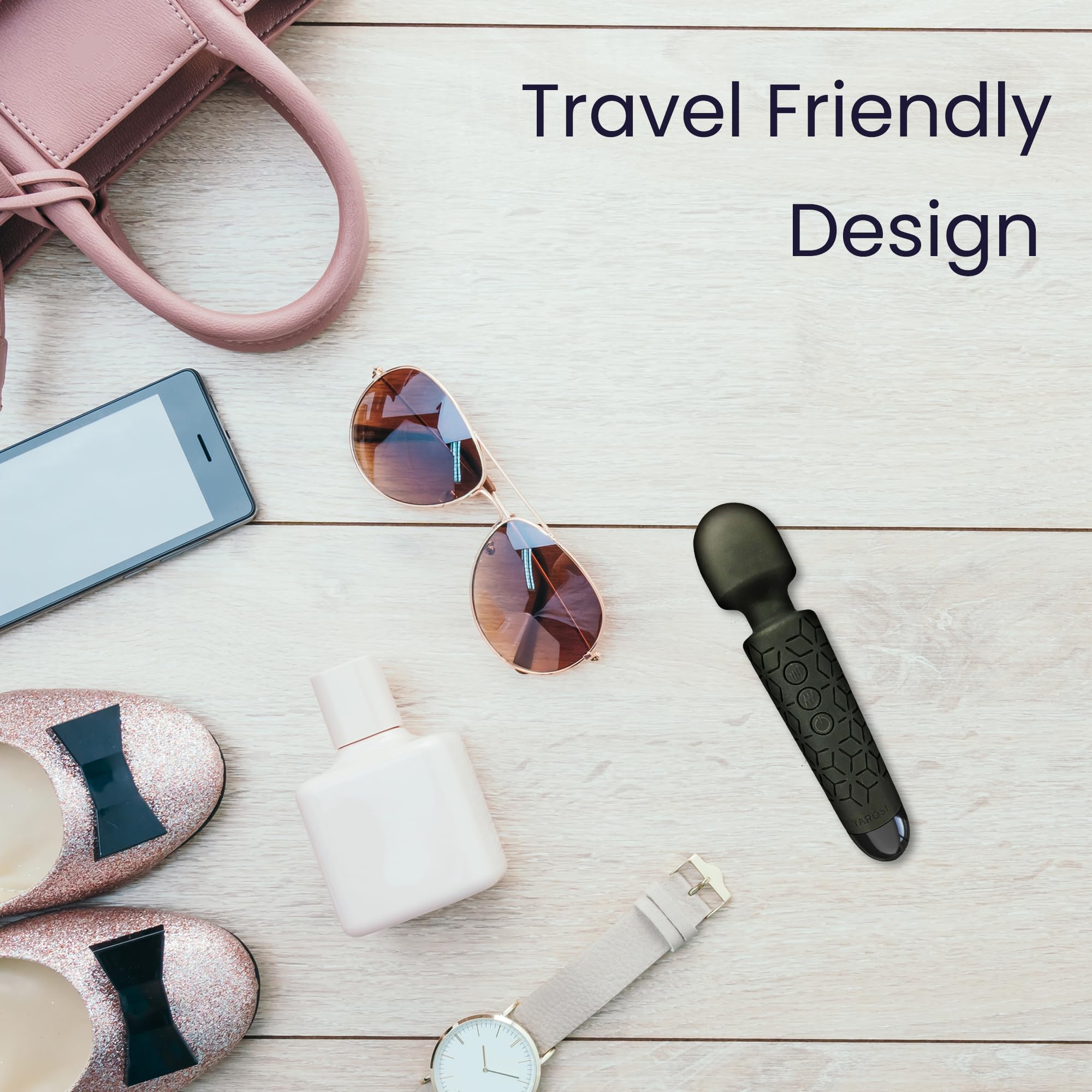 Yarosi Micro Personal Massage Device Smallest and Strongest Cordless Handheld Massager - Powerful - Best for Travel - Magic Stre