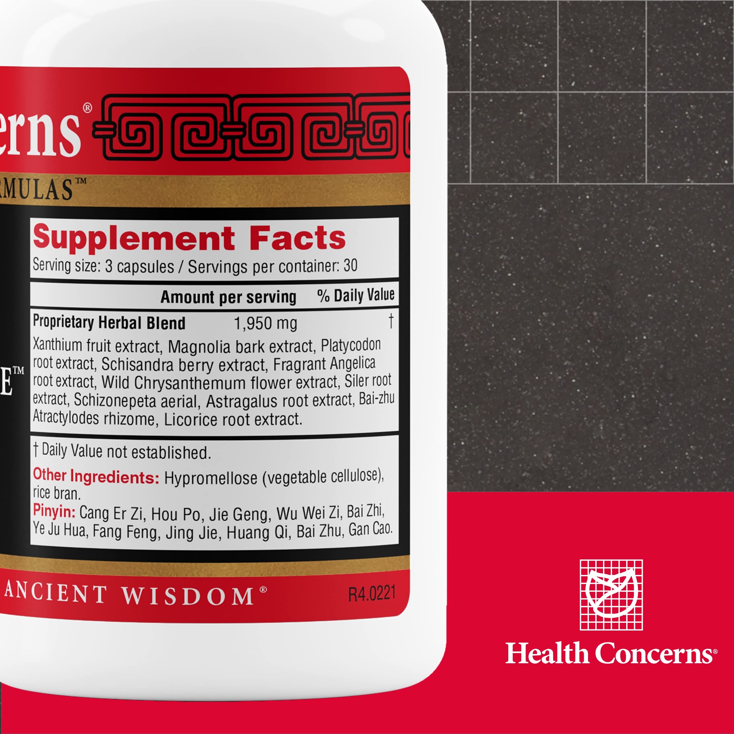 Health Concerns Xanthium Relieve Surface - Phlegm & Sinus Allergy Support - Nasal Congestion Capsules - 90 Capsules