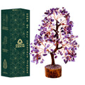 Amethyst Tree of Life Crystal Trees for Home, Office, and Desk Decor - Handmade Bonsai Tree for Positive Energy, Healing & Money