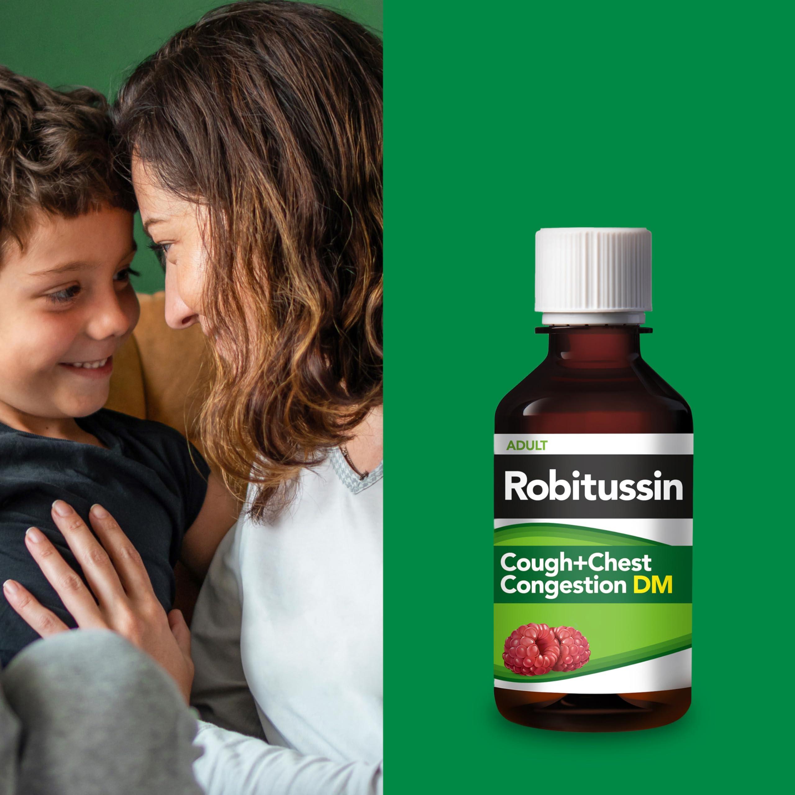 Robitussin Cough and Chest Congestion DM, Cough Suppressant and Expectorant, Raspberry Flavor - 4 Fl Oz Bottle