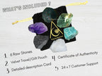 Crystals for Blood Pressure Control, Set of 6 Blood Stone, Hematite, Moss Agate, Amazonite, Snow Quartz and Amethyst Healing Cry