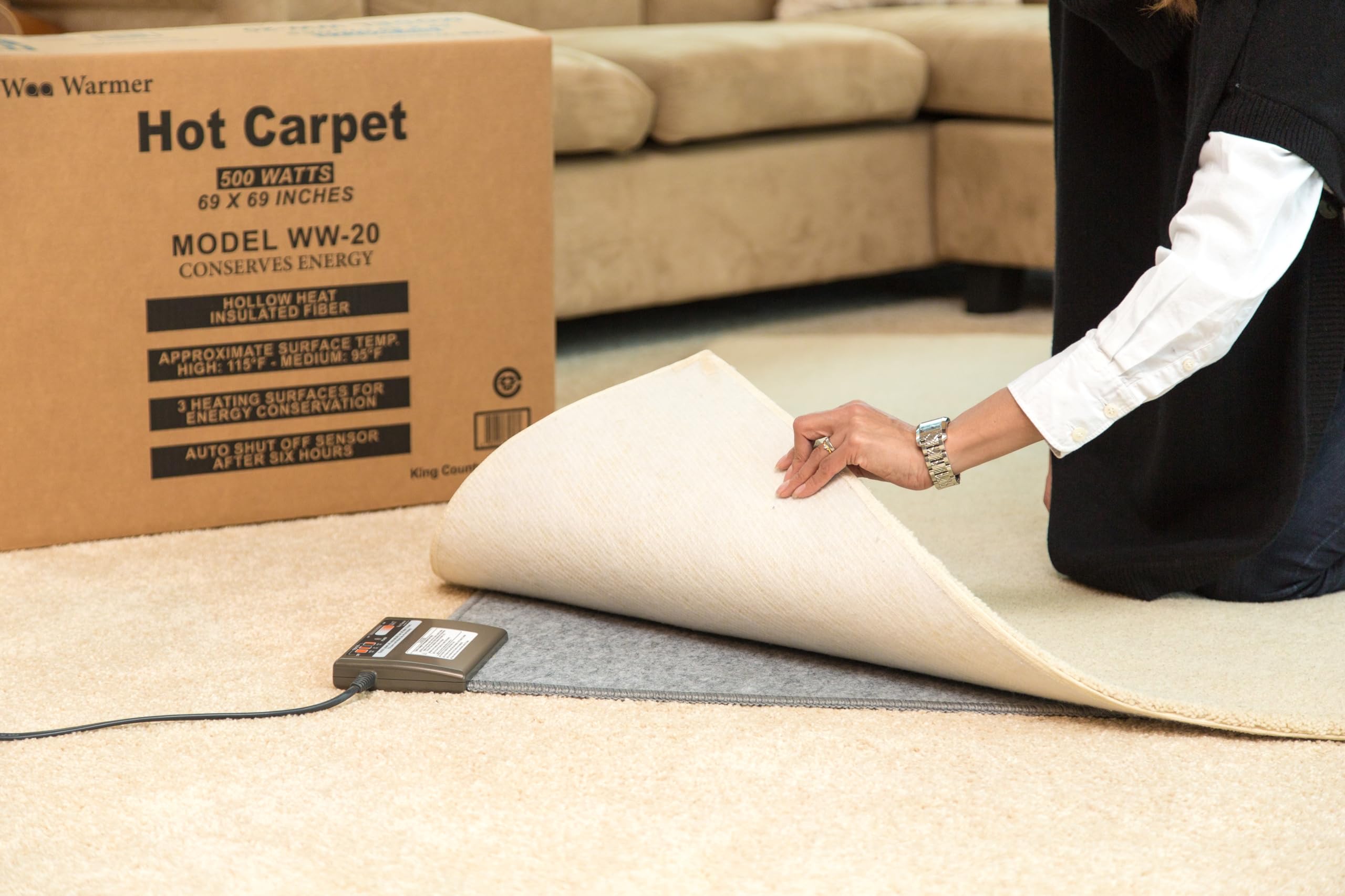 Woo Warmer Hot Carpet Under Rug Instant Radiant Floor Heater Electric Mat Electric Carpet Electric Heated Area Rug Hot Carpet Gr