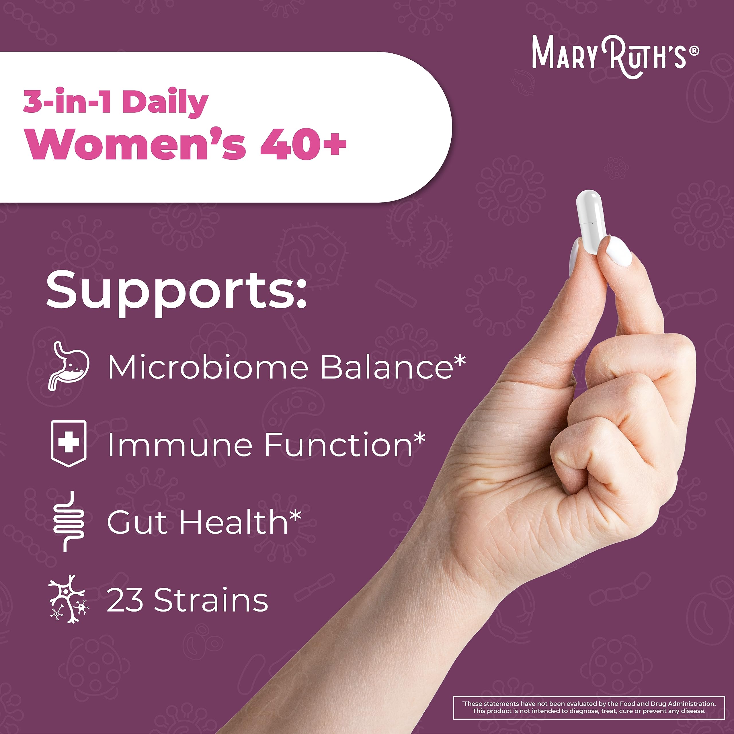 MaryRuth Organics 3-in-1 Daily Health 40+ Probiotics for Women | Clinically Tested | Estrogen Supplement for Women | 50 Billion
