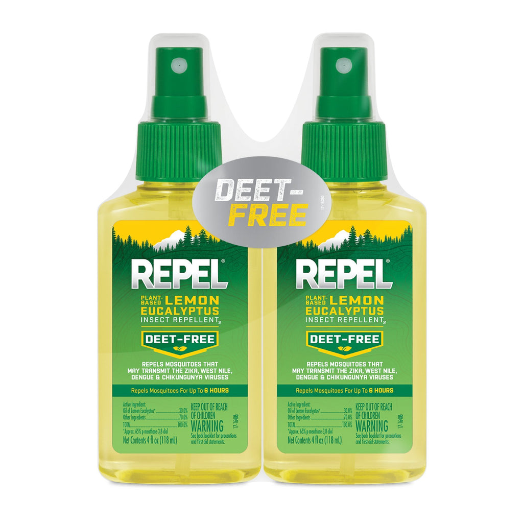 Repel Plant-Based Lemon Eucalyptus Insect Repellent, Mosquito Repellent, Pump Spray, 4 Ounce, (Pack of 2)