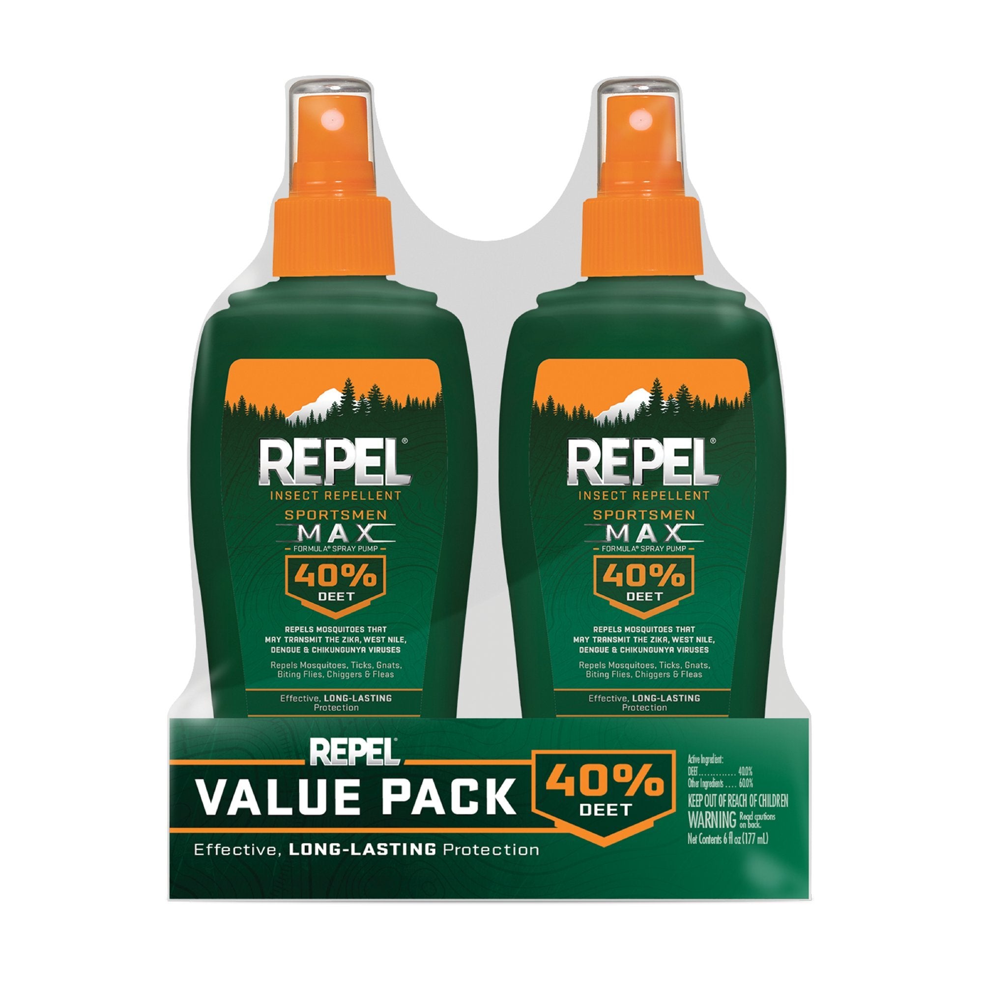Repel Insect Repellent Sportsman Max Formula, Repels Mosquitoes, Ticks and Gnats, Effective Long-Lasting Protection, 40% DEET (A
