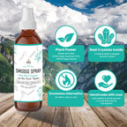 Soul Sticks White Sage & Eucalyptus Smudge Spray - 3.5oz Smokeless Energy Mist with Quartz Crystals - Essential Oil Spray for Fo