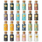 KHOCOEE 24 Gemstone Bottles Chip Crystals and Healing Stone, Chakra Healing Crystals Bottles, Wicca Gem Stones Set, Witchcraft C