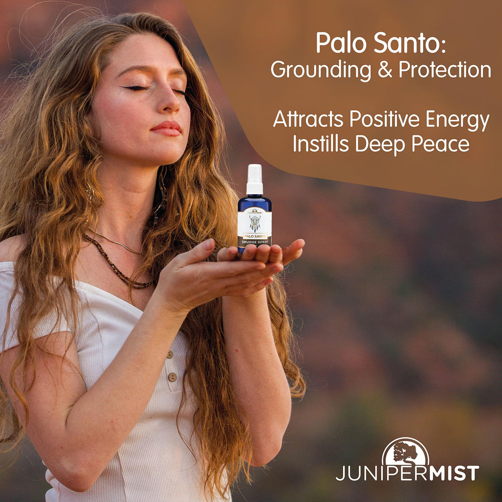 Palo Santo and Sage Smudge Spray (4oz) Grounding & Clarity - Cleansing Energy & Aura - Sage Spray for Smudging & Negative Energy