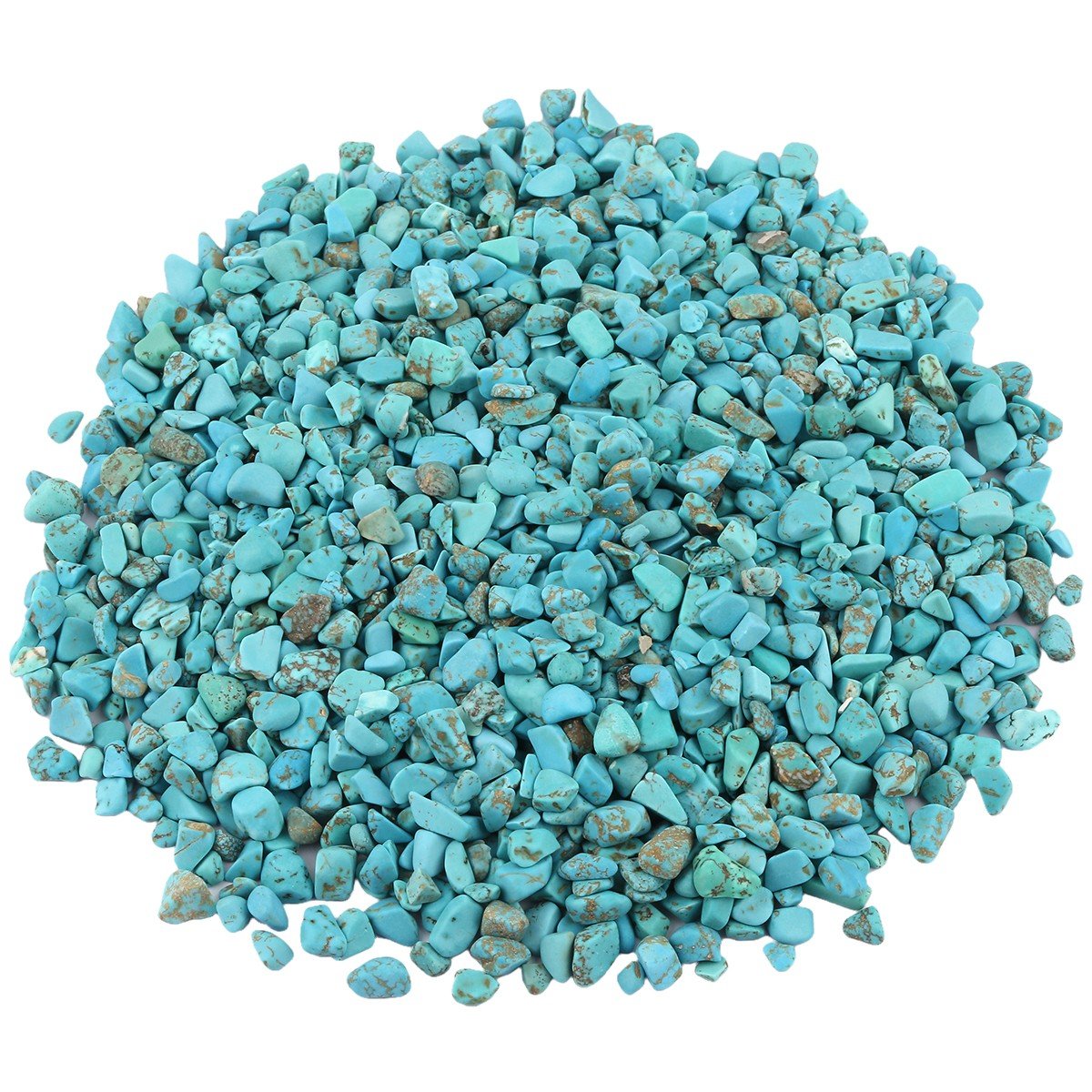 SUNYIK Green Howlite Turquoise Tumbled Chip Stone, Heart Chakra Crystal Pillow for Healing Reiki, Sphere Sculpture Figurine Poin