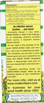Modern Products Swiss Kriss Herbal Laxative Flake, 1.5 Ounce - 6 per case.
