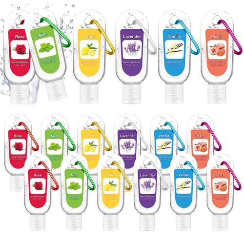 Sacubee 24 Pack Fruit Scented Hand Sanitizers Keychain Gift Mini Hand Sanitizer Bulk 1 oz Travel Size Sanitizer Keychain Gift Se