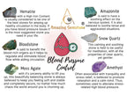 Crystals for Blood Pressure Control, Set of 6 Blood Stone, Hematite, Moss Agate, Amazonite, Snow Quartz and Amethyst Healing Cry