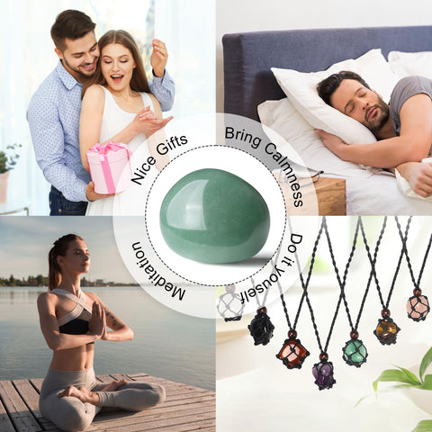 YATOJUZI 1.6''-2'' Green Aventurine Natural Crystals and Healing Stones Worry Stones Polished Rocks Green Gemstones Palm Stone f