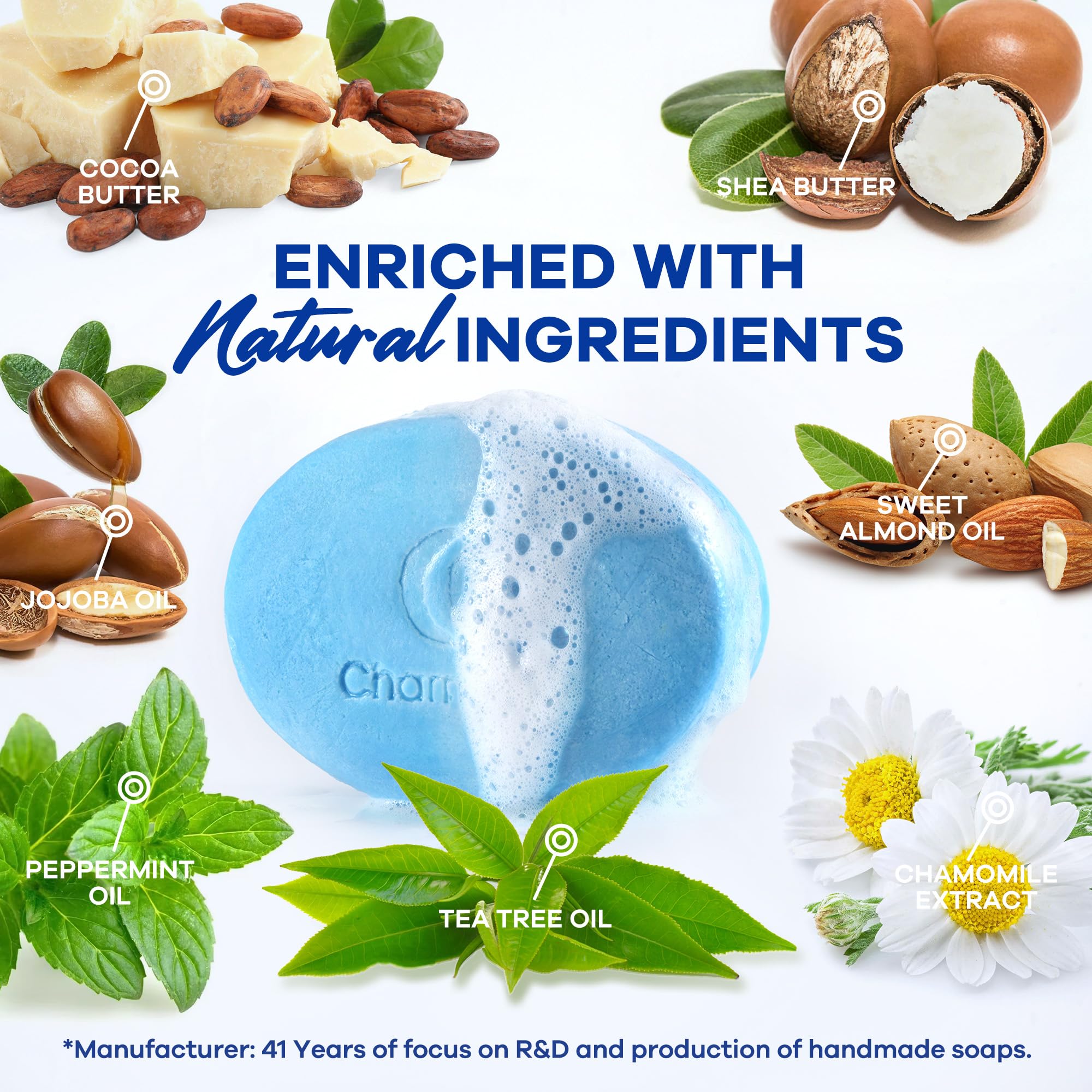 CHARMPOO Antifungal Soap Bar for Itchy Skin: Helps Relieve Athletes Foot & Fungal Discomfort - Moisturizing pH-Balanced Gentle o