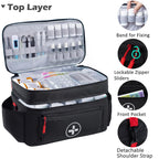 BAGSFY Travel Medicine Bag Organizer, Medical Bag Empty, Pill Bottle Organizer for Home, Large Medication Storage, Travel Carryi