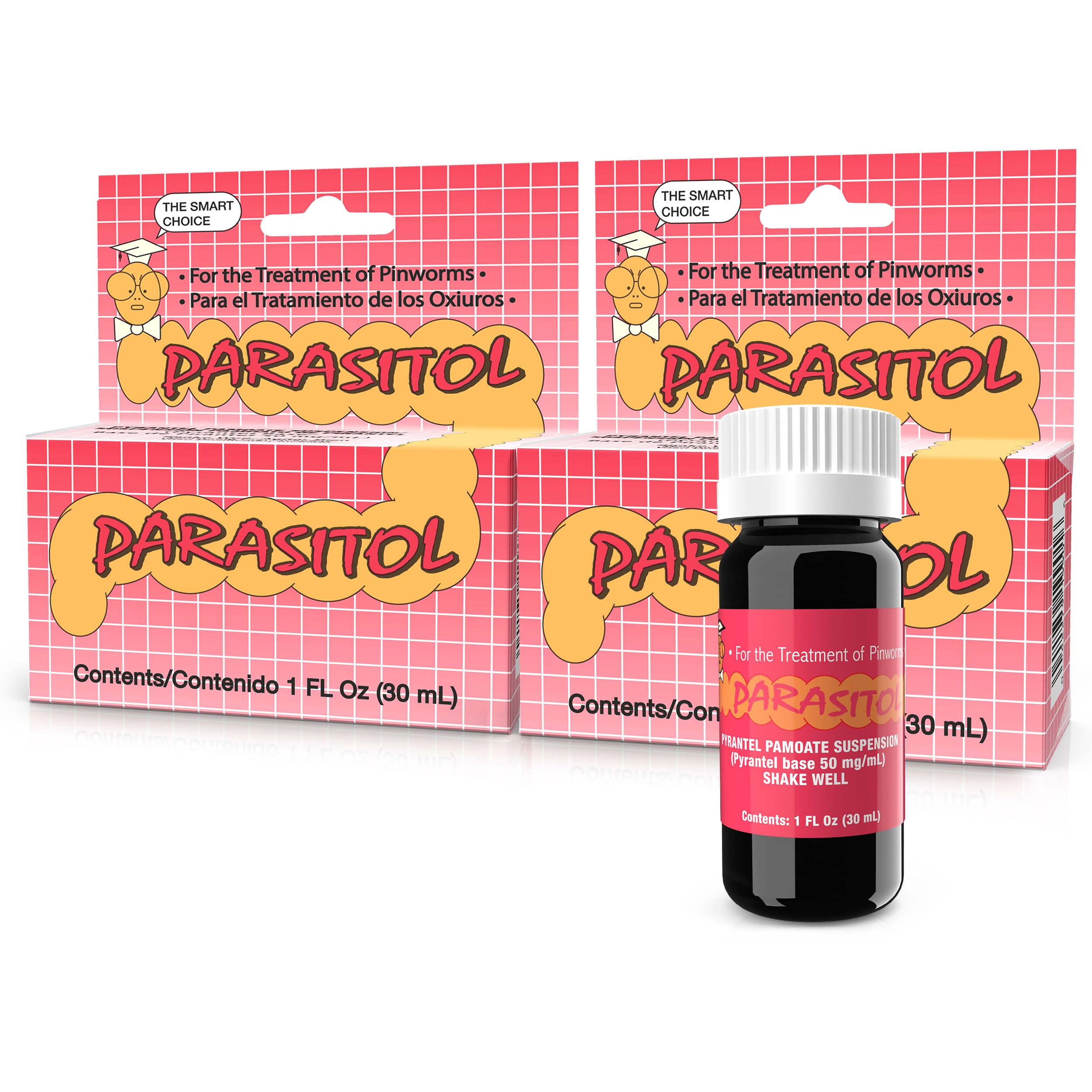 PARASITOL Pinworm Medicine for Family | Effective Deworming Formula with Pyrantel Pamoate, Quick Relief for All Ages, Easy Liqui
