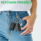 Small Pill Box,(2 Pack+2*Carabiner Clips) Keychain Pill Holder Portable Mini Travel Pill Container Metal Case Bottle with Keyrin