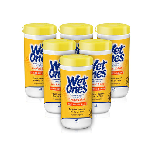Wet Ones Antibacterial  Hand Wipes, Tropical Splash Wipes | Antibacterial Wipes, Hand Sanitizer Wipes, Wet Ones Wipes, 40 ct. Ca