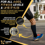 CopperJoint Copper Compression Socks for Women & Men - Diabetic Socks, Improves Circulation, Reduces Swelling & Pain - For Nurse