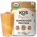 KOS Vegan Protein Powder, Chocolate Peanut Butter - Low Carb Pea Protein Blend, USDA Organic Superfood with Vitamins & Minerals 