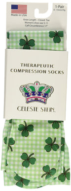 Celeste Stein Therapeutic Compression Socks, St. Patrick's Day, 8-15 mmHg, Mild