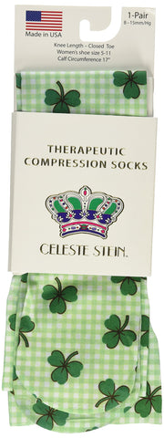 Celeste Stein Therapeutic Compression Socks, St. Patrick's Day, 8-15 mmHg, Mild