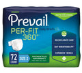 Prevail Per-Fit 360 Daily Incontinence Briefs, Unisex Adult Incontinence Briefs with Tabs, Maximum Plus Absorbency, Size 2, 72 C