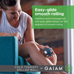 Gaiam Restore Cold Therapy Muscle Massage Roller Ball - Cryosphere Cold Massage Roller Ball, Easy-Glide Roller with Comfort Grip