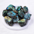 Apengshi Labradorite Raw Crystals 2PCS Natural Rough Rocks Healing Crystal and Stones DIY Raw Stones Meditation Fountain Garden