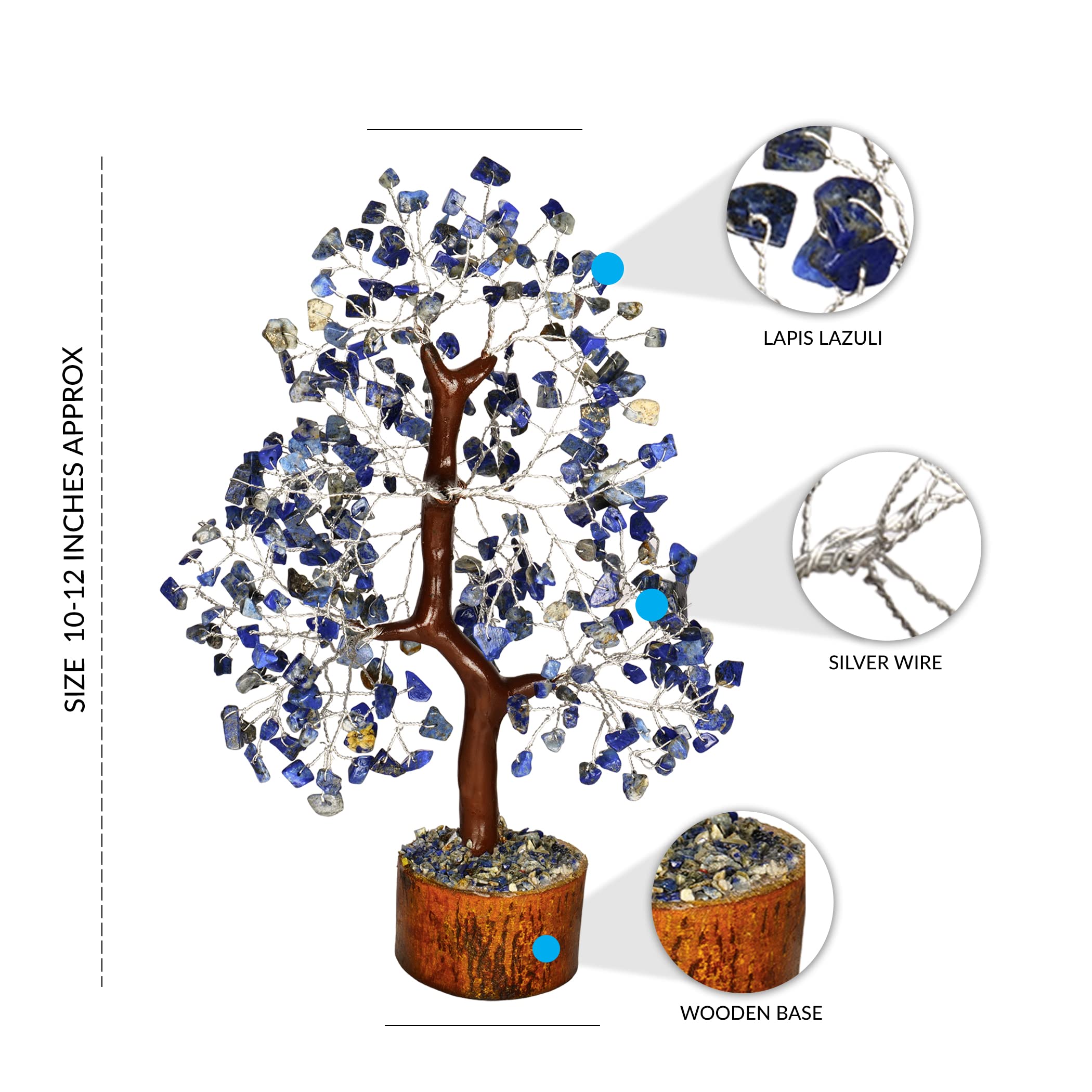 PYOR Lapis Lazuli Crystal Tree - Positive Energy Decor, Feng Shui Crystal Tree, Office Feng Shui Decor