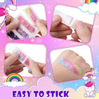 Funtery 8 Styles Kids Fabric Bandages Flexible Self Adhesive Bandage Wrap for Cuts Scrapes Wounds Burns Baby Child Toddlers, Ass
